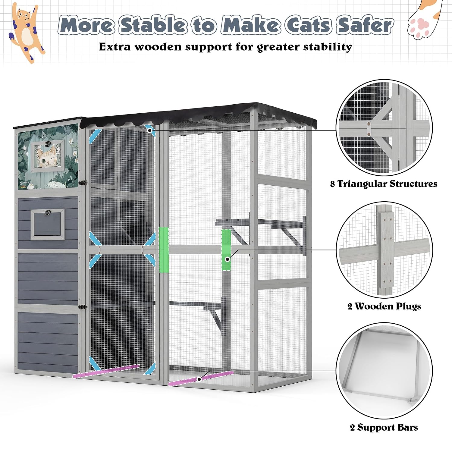 Large Wooden Outdoor Cat Enclo - Farming Zone recension och pris